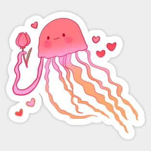 Jellyfish and tulip Sticker